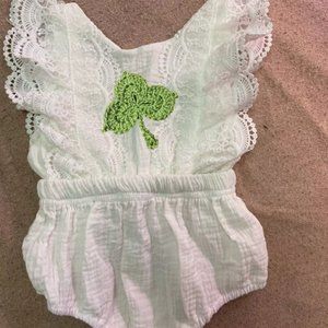 St Patrick's Outfit Romper Clothes Jumpsuit Shamrock Birthday Dress clover
